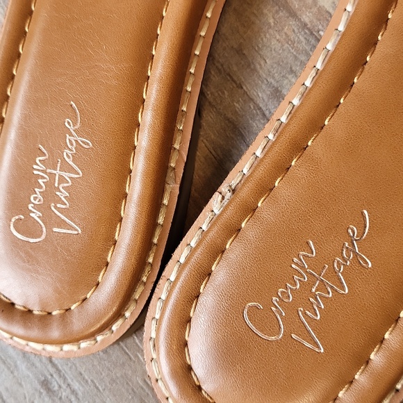 Crown Vintage Animal Print Cow Hair and Coral Leather Sandal Slides, 7.5 - Picture 8 of 11